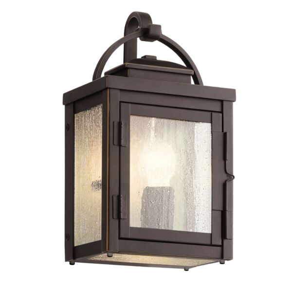 Kichler Lighting - Carlson - KL-CARLSON-S-RZ - Oil Rubbed Bronze Clear Seeded Glass IP44 Outdoor Wall Light