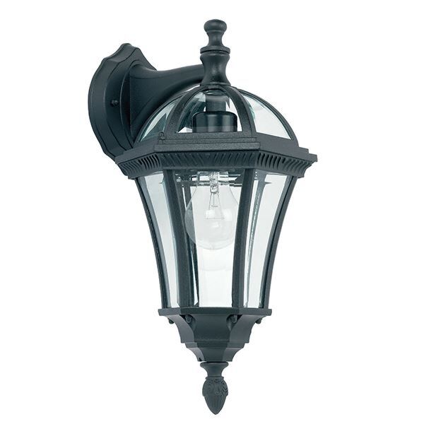 Endon Lighting - Drayton - YG-3501 - Black Clear Glass IP44 Outdoor Wall Light