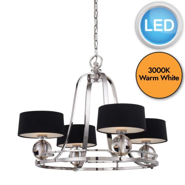 Quoizel Lighting - Uptown Gotham - QZ-GOTHAM4 - LED Silver Black 4 Light Ceiling Pendant Light