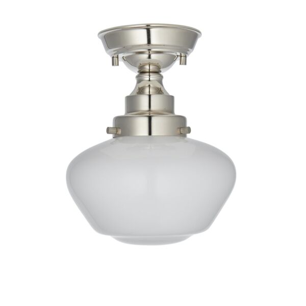 Clarence - Bright Nickel and Opal Glass Semi flush