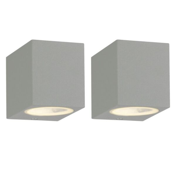 Set of 2 Falmouth - Grey Downwards Outdoor IP44 Wall Lights