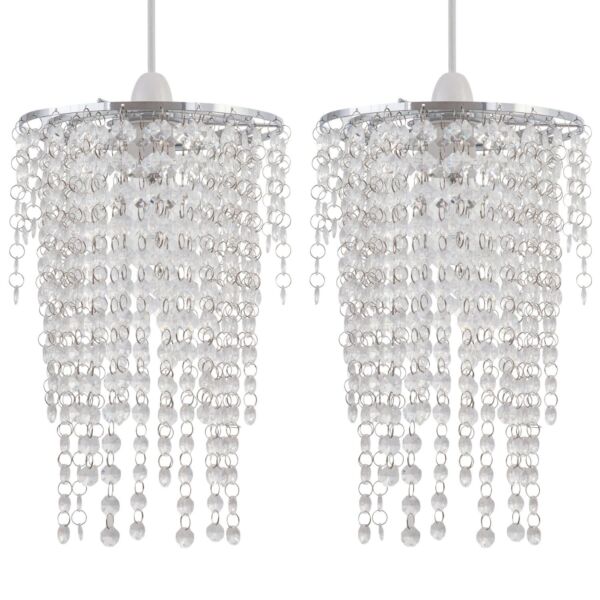 Set of 2 Cleared Jewelled Waterfall Light Shades