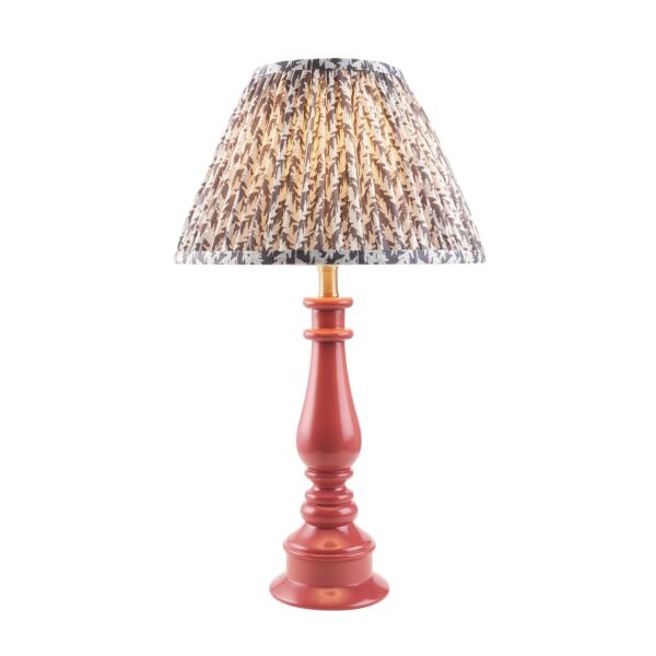 Endon Lighting - Myrtle & Leaf 30cm - 114892 - Pink Warm Brass Grey Table Lamp With Shade