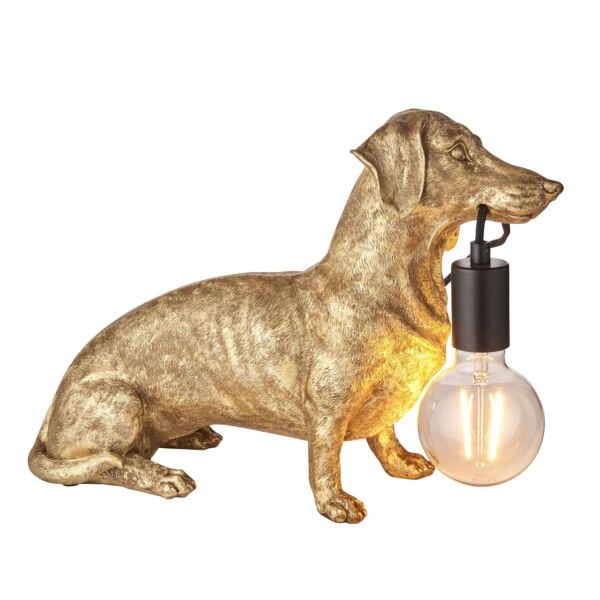 Hund - Vintage Gold Black Table Lamp