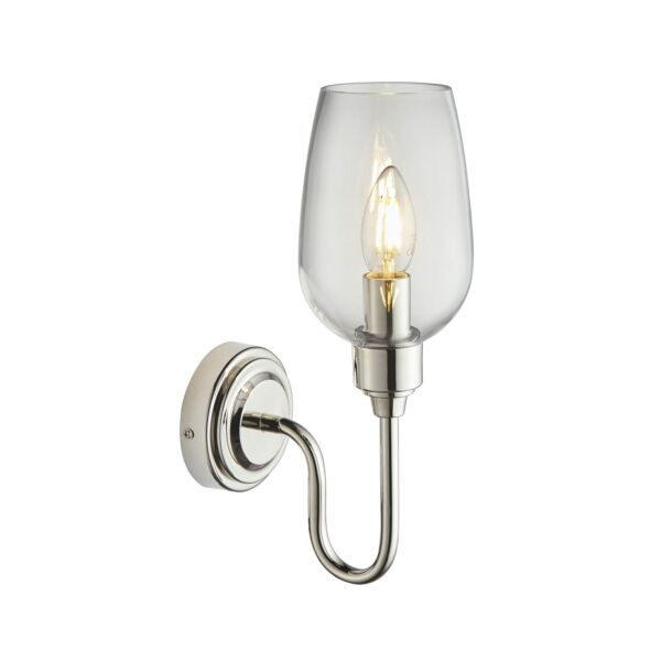 Frye - Nickel Clear Glass Wall Light