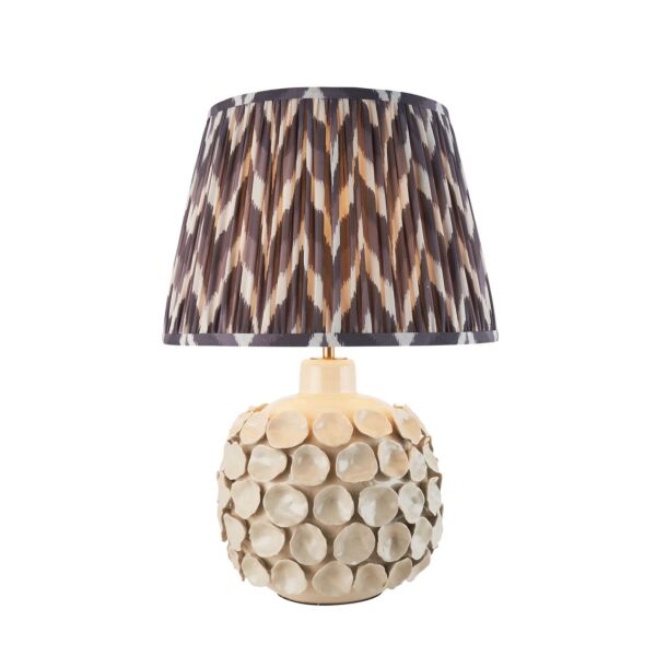 Endon Lighting - Borello & Zigzag 35cm - 116396 - Cream Crackle Aged Brass Grey Ceramic Table Lamp With Shade