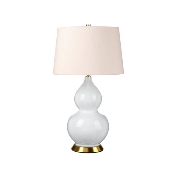 Elstead Lighting - Isla - ISLA-AB-TL-PINK - White Aged Brass Pink Ceramic Table Lamp With Shade