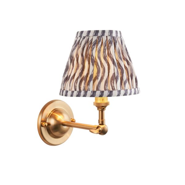 Endon Lighting - Dome Wing & Ripple 16cm - 115628 - Aged Brass Grey Wall Light