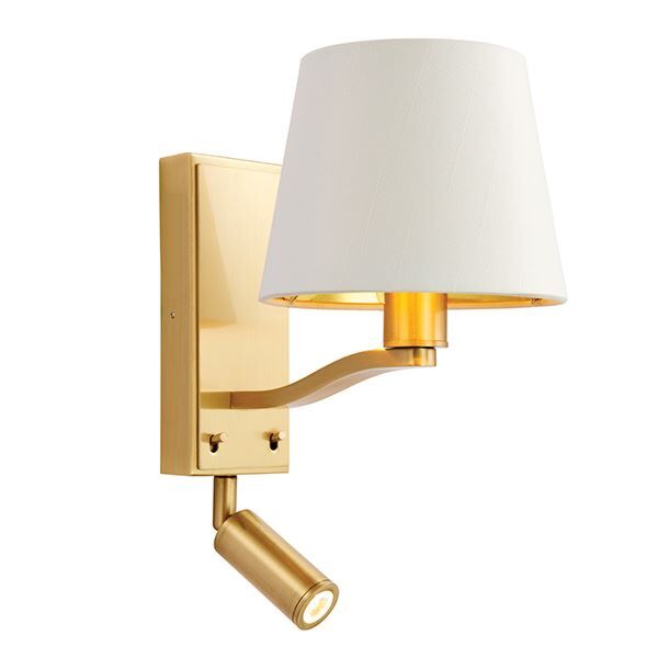 Endon Lighting - Harvey - 69092 - Gold Vintage White Reading Wall Light