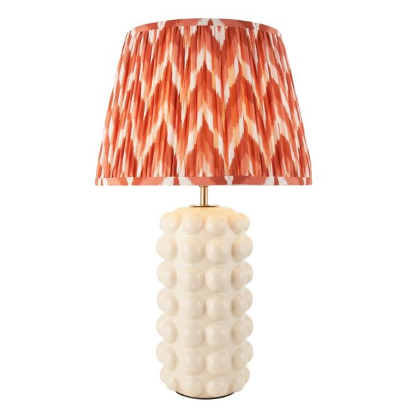 Endon Lighting - Bobble & Zigzag 35cm - 116390 - White Crackle Aged Brass Orange Ceramic Table Lamp With Shade