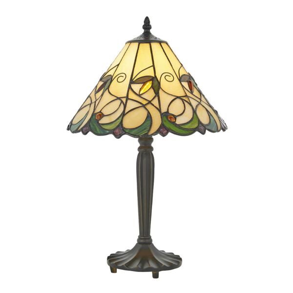 Interiors 1900 - Jamelia - 64195 - Dark Bronze Tiffany Glass Table Lamp