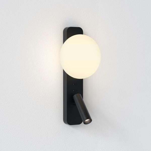 Astro Lighting - Zeppo - 1176009 - Black Frosted Glass Reading Wall Light