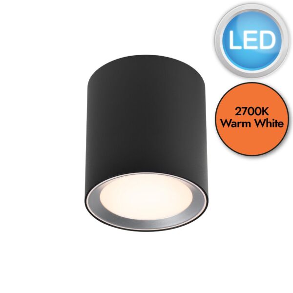 Nordlux - Landon 14 - 2110670103 - LED Black Opal IP44 Bathroom Ceiling Flush Light