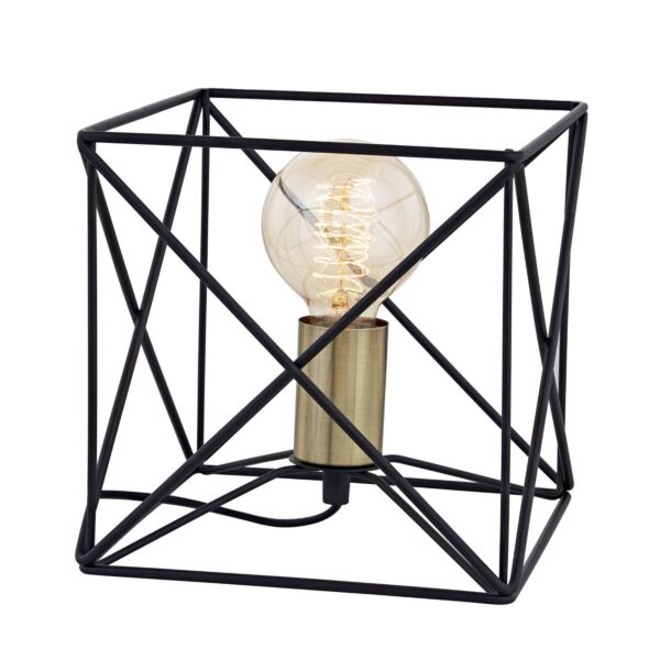 Geosphere - Matt Black with Brushed Gold Table Lamp