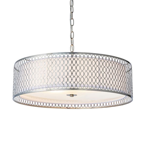 Endon Lighting - Cordero - 81969 - Satin Nickel White 3 Light Ceiling Pendant Light