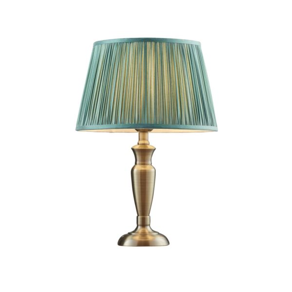 Endon Lighting - Oslo - 91155 - Antique Brass Fir Table Lamp With Shade