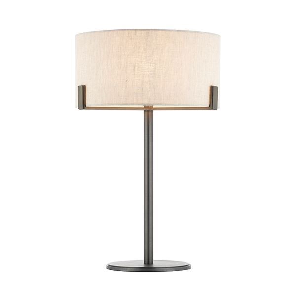 Endon Lighting - Hayfield - 72631 - Brushed Bronze Natural Table Lamp With Shade