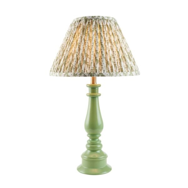 Endon Lighting - Myrtle & Leaf 30cm - 114915 - Green Warm Brass Table Lamp With Shade