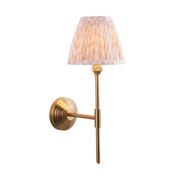 Endon Lighting - Obelisk T Bar & Leaf 16cm - 115693 - Aged Brass Peach Wall Light