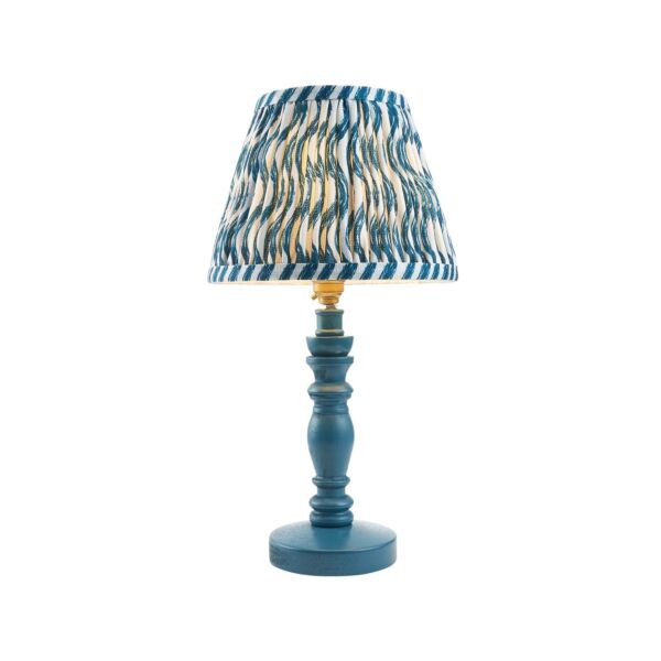 Endon Lighting - Bibury & Ripple 20cm - 115082 - Blue Aged Brass Table Lamp With Shade