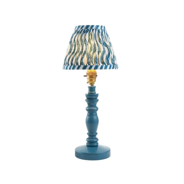 Endon Lighting - Bibury & Ripple 16cm - 115886 - Blue Aged Brass Table Lamp With Shade