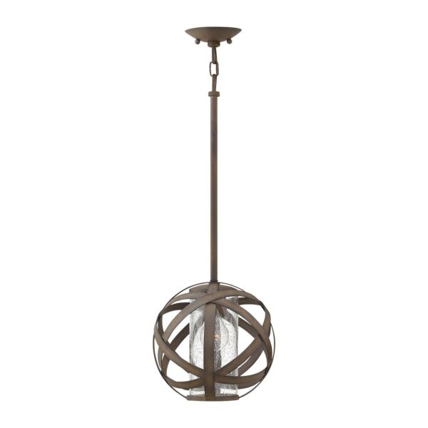 Hinkley Lighting - Carson - HK-CARSON-P - Aged Iron Clear Seeded Glass IP44 Outdoor Ceiling Pendant Light