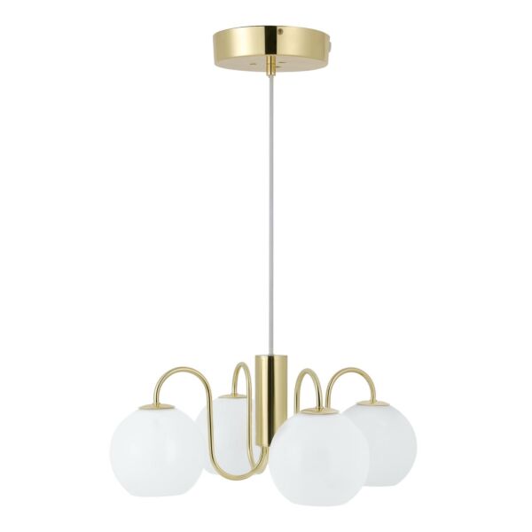 Nordlux - Franca - 2312543035 - Brass White Glass 4 Light Ceiling Pendant Light