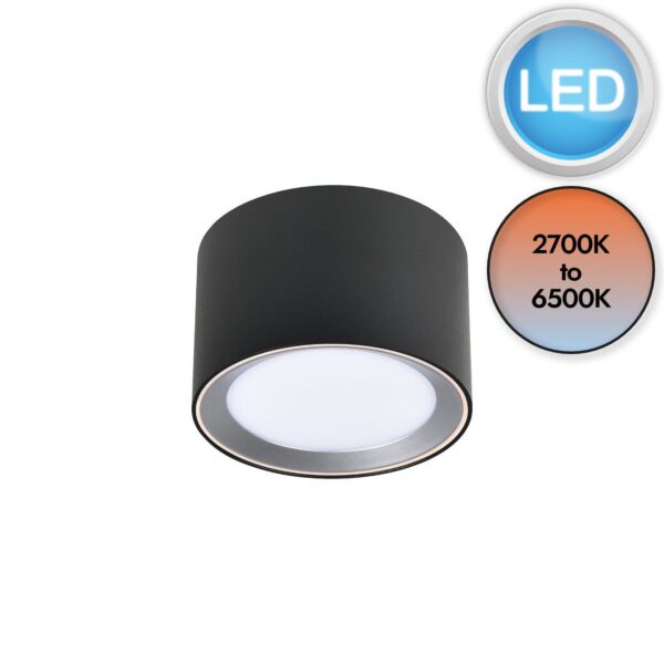 Nordlux - Landon Smart - 2110840103 - LED Black IP44 Bathroom Ceiling Flush Light