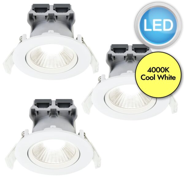 Nordlux - Set of 3 Fremont - 47870101 - LED White Recessed Ceiling Downlights