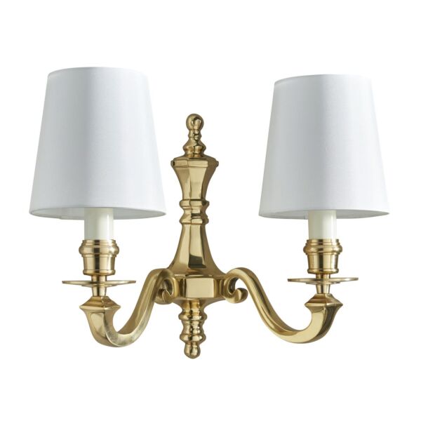 Interiors 1900 - Fenbridge - 74451 - Solid Brass Vintage White 2 Light Wall Light