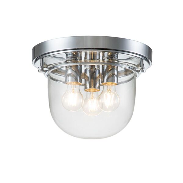 Quoizel Lighting - Whistling - QZ-WHISTLING-F-PC - Chrome Clear Glass 3 Light IP44 Bathroom Ceiling Flush Light