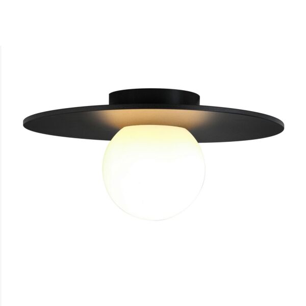 Nordlux - Siona - 2510016003 - Black Opal Glass IP44 Bathroom Ceiling Flush Light