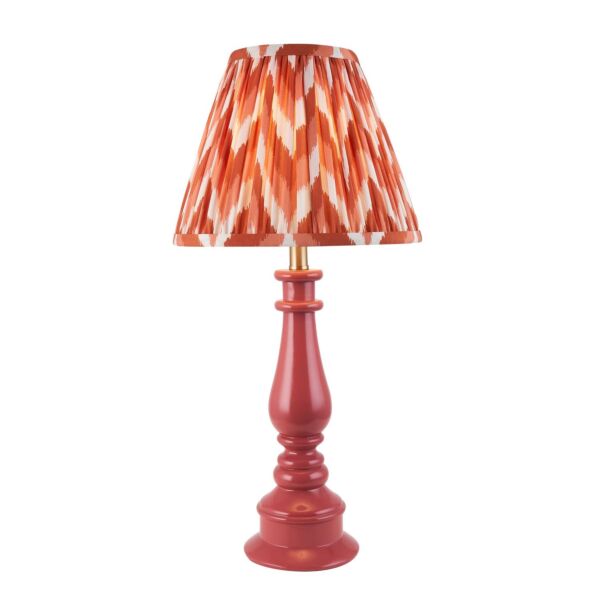 Endon Lighting - Myrtle & Zigzag 25cm - 116362 - Pink Warm Brass Orange Table Lamp With Shade