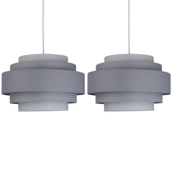 Pair of Grey Ombre 5 Tier Light Shades