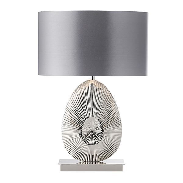 Endon Lighting - Simeto - EH-SIMETO-TL - Nickel Grey Table Lamp With Shade