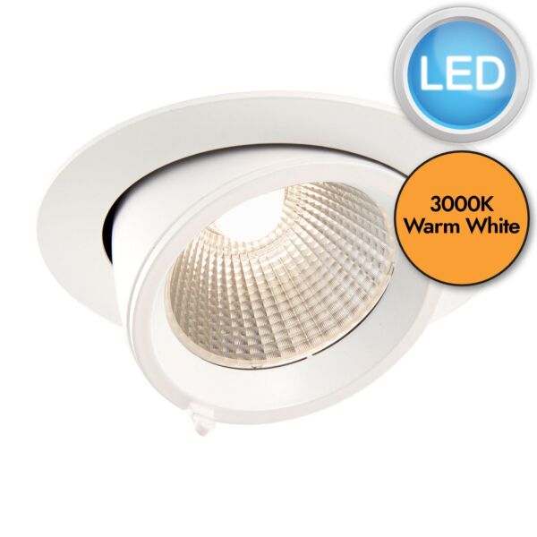 Saxby Lighting - Axial - 99554 - LED White Clear Glass 30W 3000k 140mm Dia Recessed Ceiling Downlight