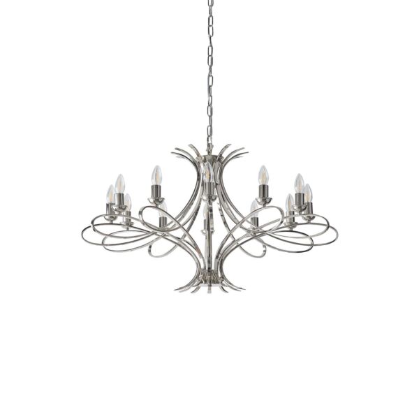 Interiors 1900 - Penn - CA7P12N - Nickel 12 Light Chandelier