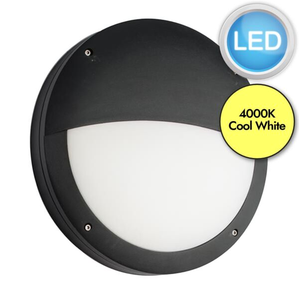 Saxby Lighting - Luik - 61652 & 61648 - LED Black Opal 18w Gear Tray Eyelid Casing Outdoor Bulkhead Light