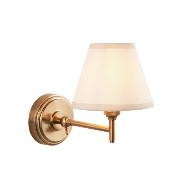 Endon Lighting - Step Fold & Ivy 16cm - 115803 - Aged Brass Vintage White Wall Light