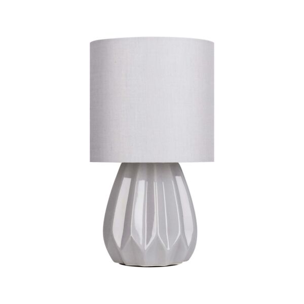 Geometric - Grey Ceramic Table Lamp with Matching Shade