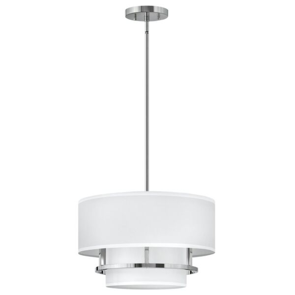 Hinkley Lighting - Graham - HK-GRAHAM-M-PN - Nickel 3 Light Flush Ceiling Light