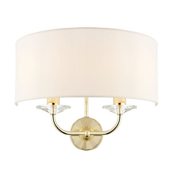 Endon Lighting - Nixon - 70562 - Brass Vintage White 2 Light Wall Light