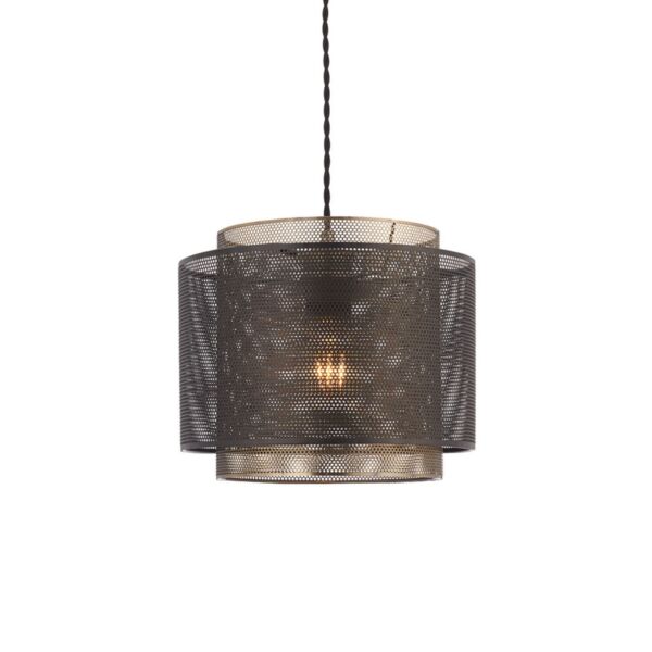 Endon Lighting - Plexus - 72831 - Black Antique Brass Easy Fit Metal Pendant Shade