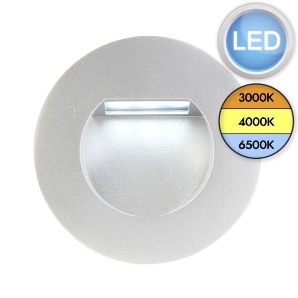 Saxby Lighting - Albus CCT - 103852 & 103854 - LED Silver IP65 Round Outdoor Recessed Marker Light