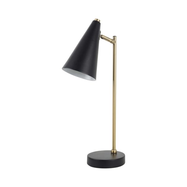 Task - Matt Black and Antique Brass Task Table Lamp