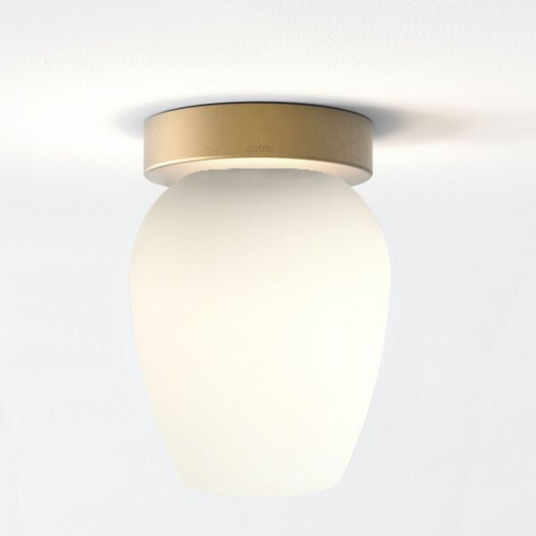 Astro Lighting - Tacoma - 5036007 & 1429028 - Antique Brass Opal Glass IP44 Bathroom Ceiling Flush Light