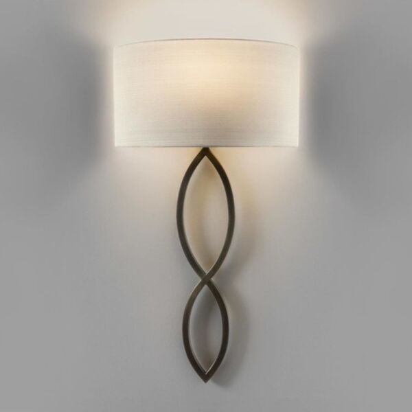 Astro Lighting - Caserta 1349010 & 5026001 - Bronze Wall Light with White Shade