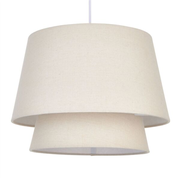 Ambra - Two Tier Natural Linen Easy Fit Pendant Shade