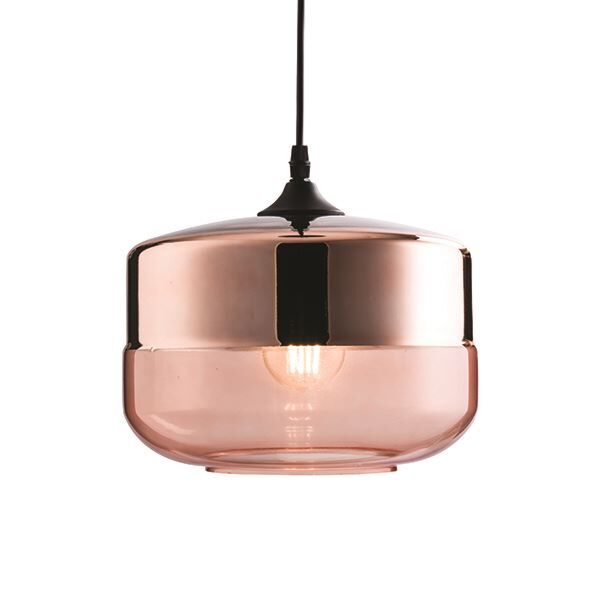 Endon Lighting - Willis - 60182 - Cognac Glass Copper Ceiling Pendant Light