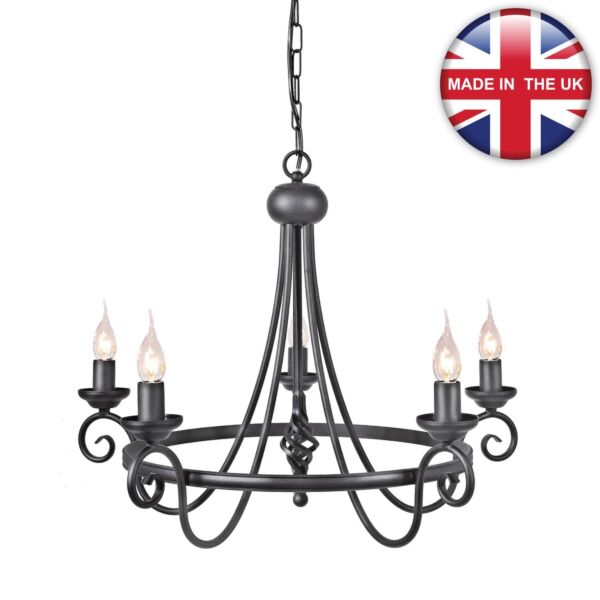 Elstead - Harlech HR5-BLACK Chandelier